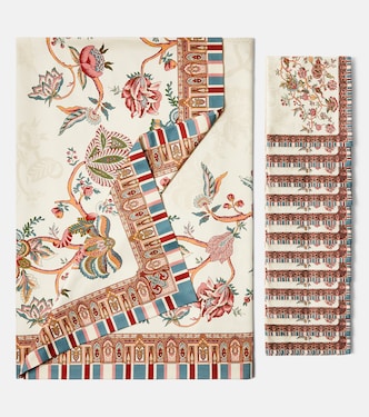 Fleur printed cotton tablecloth and napkins set | Etro