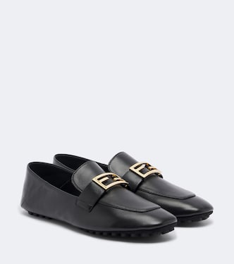 Tube leather driving shoes | Fendi