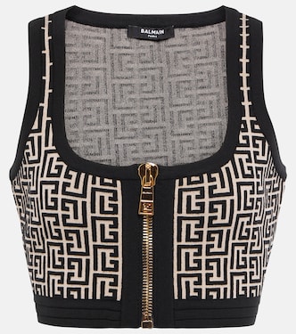 Cropped-Top aus einem Wollgemisch | Balmain