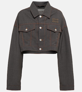 Cropped virgin wool jacket | Miu Miu