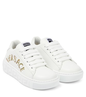 Seashell Baroque leather low-top sneakers | Versace Kids