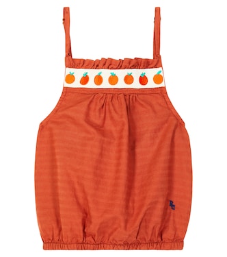 Tomato gathered cotton crop top | Bobo Choses