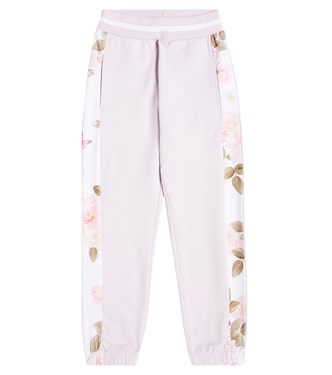 Floral cotton-blend jersey sweatpants | Monnalisa