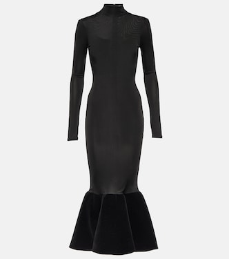 Flounced jersey midi dress | David Koma