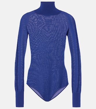Sheer turtleneck wool bodysuit | Alaïa