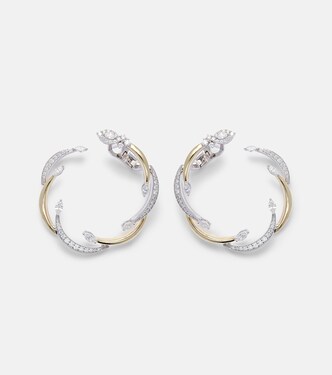 Golden Strada 18kt yellow and white gold earrings with diamonds | Yeprem