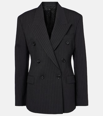 Pinstriped wool and cotton blazer | Acne Studios