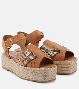 Espadrille-Sandalen Elsa aus Veloursleder mit Leder | Ulla Johnson