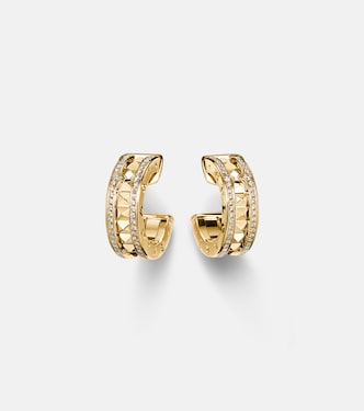 B.zero1 18kt gold hoop earrings with diamonds  | Bvlgari