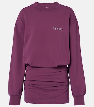 Ruched cotton-blend fleece minidress | The Attico