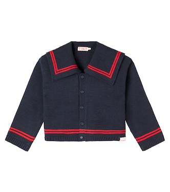 Tiny striped wool-blend cardigan | Tinycottons