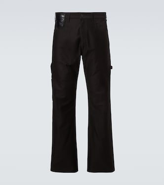 Leather-trimmed straight jeans | Junya Watanabe