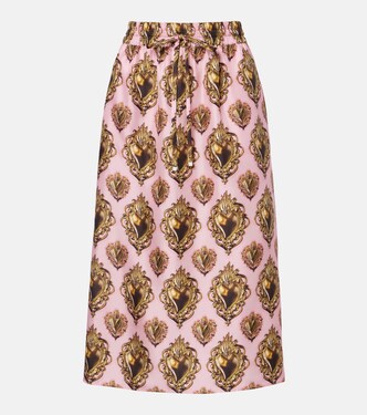 Printed silk midi skirt | Dolce&Gabbana