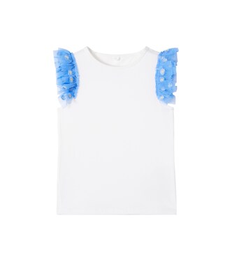Top de jersey de algodón con tul | Stella McCartney Kids