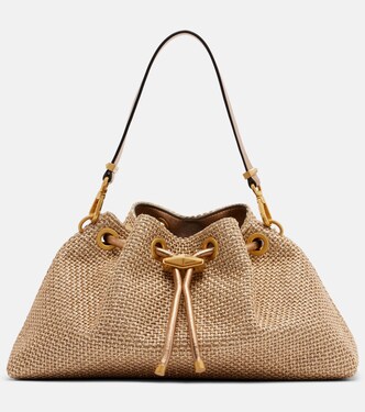Cinch Small raffia-effect tote bag | Jimmy Choo