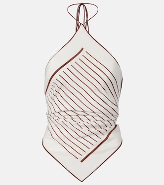 Marais striped halterneck silk top | SIR