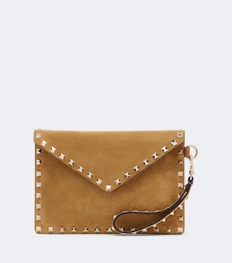 Rockstud Medium suede pouch | Valentino Garavani