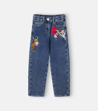 x Disney® embroidered jeans | Monnalisa