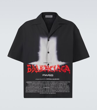 Camisa bowling de algodón estampada | Balenciaga