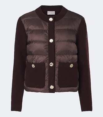 Down-paneled wool-blend cardigan | Moncler