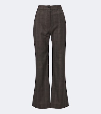 Checked wool-blend wide-leg pants | Acne Studios