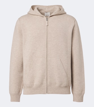 Knitted wool and cashmere zip-up hoodie | Allude