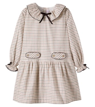 Tessa bow-detail checked cotton dress | La Coqueta