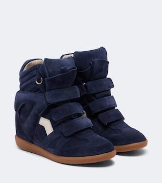 Beckett leather and suede wedge sneakers  | Isabel Marant