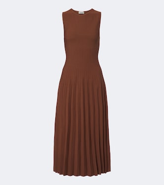 Elyse knitted pleated midi dress | Staud