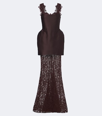 Hecate lace and twill bustier gown | De La Vali