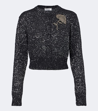 Cropped embellished alpaca-blend cardigan | Erdem