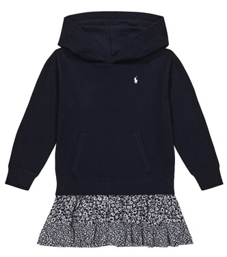 Hooded cotton-blend dress | Polo Ralph Lauren Kids
