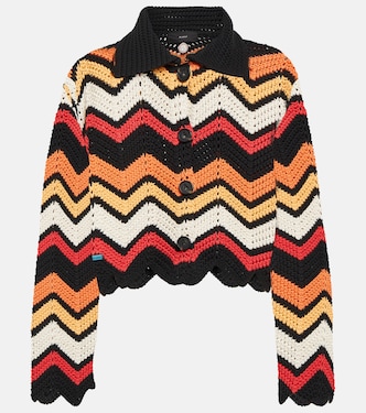 Kaleidoscopic Chevron cotton-blend cardigan | Alanui