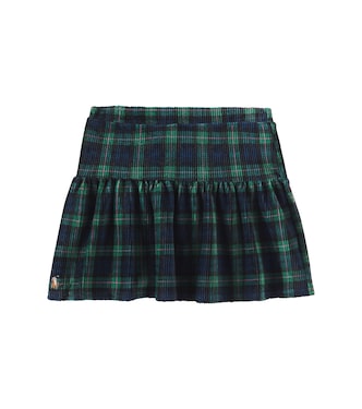 Plaid cotton-blend corduroy skirt | Polo Ralph Lauren Kids
