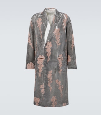 Printed double-breasted cotton coat | Dries Van Noten