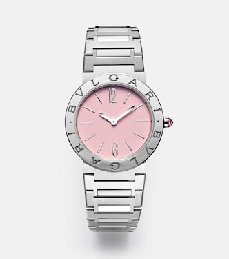 Bvlgari Bvlgari 33mm stainless steel watch with rubellite | Bvlgari