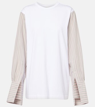 Deconstructed cotton-blend T-shirt | Dries Van Noten