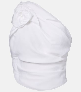 Floral-appliqué draped one-shoulder top | Magda Butrym