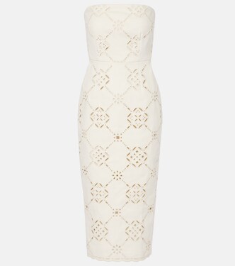Robe midi Nettia brodée en coton | Veronica Beard