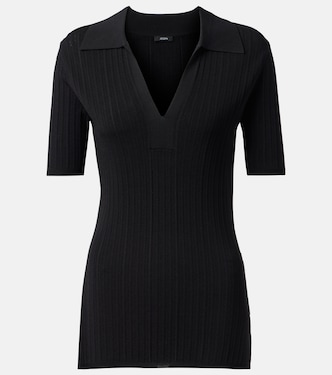 Ribbed-knit polo shirt | Joseph