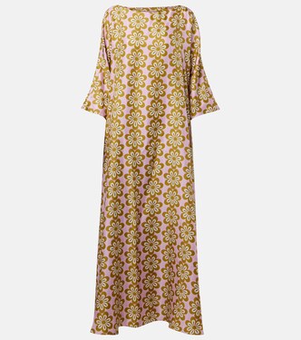 Muumuu printed silk twill maxi dress | La DoubleJ