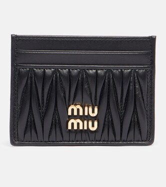 Porte-cartes matelassé à logo | Miu Miu