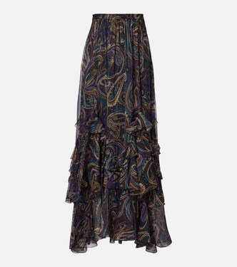 Paisley plissé silk-blend maxi skirt | Etro