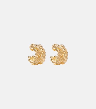 Intreccio Large gold-plated earrings | Bottega Veneta