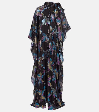 Stevie tie-neck silk-blend lamé kaftan | Taller Marmo