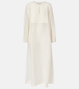 Pleated linen and silk kaftan | Tory Burch