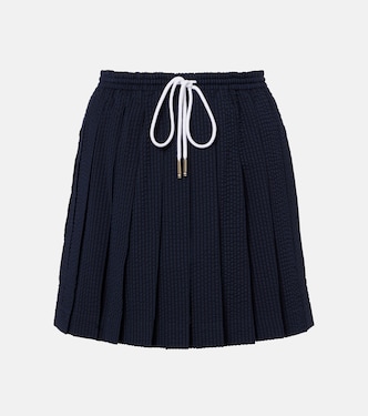 Minifalda de lana a rayas plisada | Thom Browne