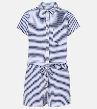 Cheryl striped cotton-blend romper | Melissa Odabash