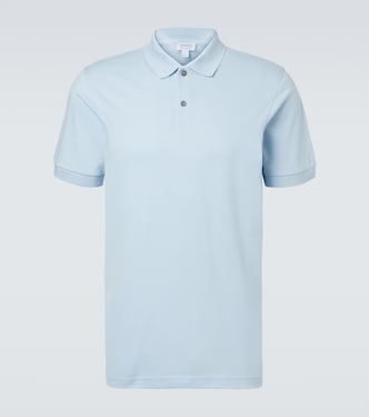 Riviera cotton mesh polo shirt | Sunspel