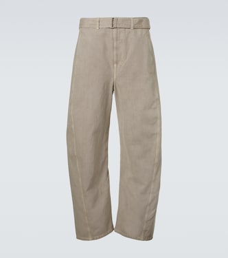 Twisted belted cotton twill pants | Lemaire